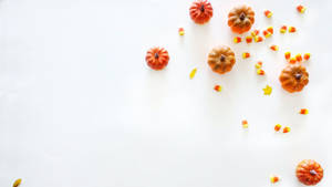 Dovleci Mici de Halloween cu Estetică Drăguță — Drăguț estetic Halloween Fundal