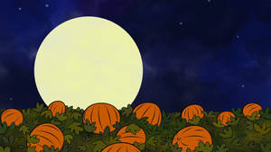 Dovleci și Lună de Halloween Estetice și Drăguțe — Atmosferă de Halloween Fundal