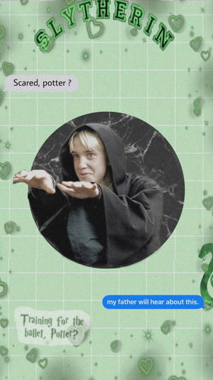 Draco Malfoy estetică gingham — Estetică verde GIF Fundal