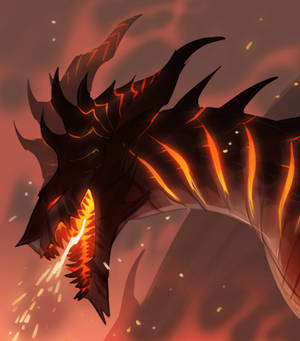 Dragon de lavă cu piele tăiată Wallpaper — Motorola Razr Fold Fundal