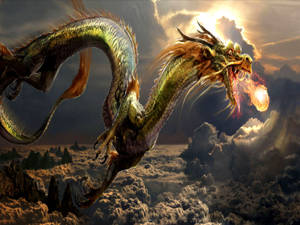 Dragon Japonez pe PC sufland foc — Dragon japonez Fundal