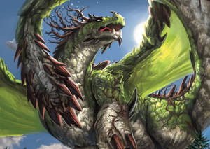 Dragon japonez verde stâncos PC