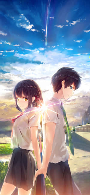 Dulce Anime Your Name.2016 film — Anime cuplu GIF Fundal
