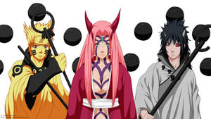 Membrii Echipei 7 a lui Naruto în modul înțelept fundal.