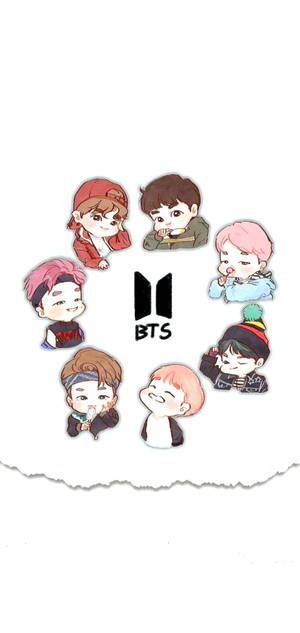 Ecran de Blocare Chibi BTS — iPhone 15 Fundal