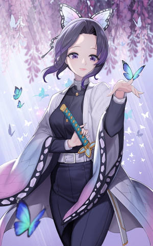 Ecran de Blocare Anime Shinobu Oshino — Huawei MatePad Mini Fundal