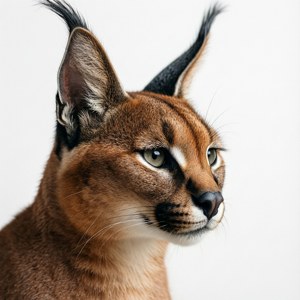 Portret minimalist high-key al unui caracal pe fundal alb. — Pixel Watch 3 Fundal