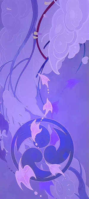 Imagine de fundal emblemă Raiden Shogun — iPhone 15 Pro Max Fundal