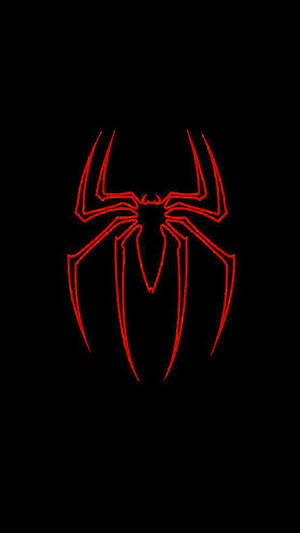 Emblema roșie a lui Spider-Man pe fundal negru — Spiderman Fundal