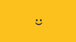 Wallpaper emoji zâmbitor minimalist pe fundal muștar — iMac Fundal