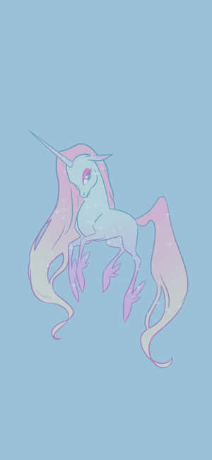 Estetic Albastru Deschis Unicorn Drăguț — Oppo K14 Fundal