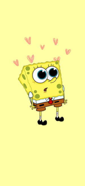 Estetic SpongeBob Cu Inimi Mici — Oppo K13 Turbo Fundal