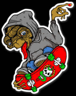 Fond de ecran estetic cu băiat skater extraterestru — Estetică skater boy Fundal