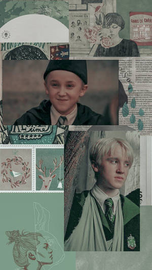 Estetică Draco Malfoy în Verde Menta — Estetică verde închis Fundal