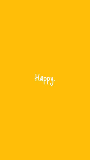 Estetică drăguță galben pastel cu inscripția Happy — Estetică galben pastel Fundal