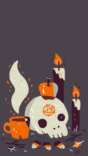 Estetică drăguță de Halloween cu ritual înfricoșător — Drăguț estetic Halloween Fundal