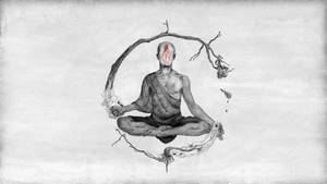 Estetică Spirituală Călugăr Meditând — Estetică spirituală Fundal