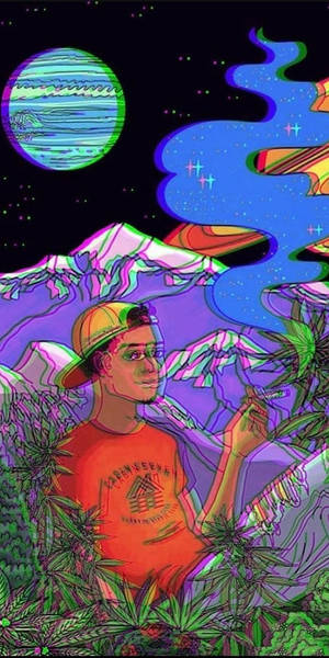 Estetică trippy cu fumător — Trippy estetică Fundal