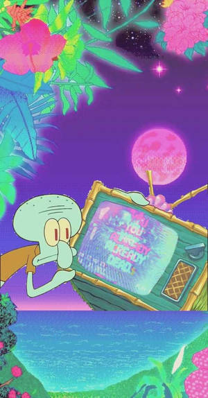 Estetică trippy Squidward — Trippy estetică Fundal