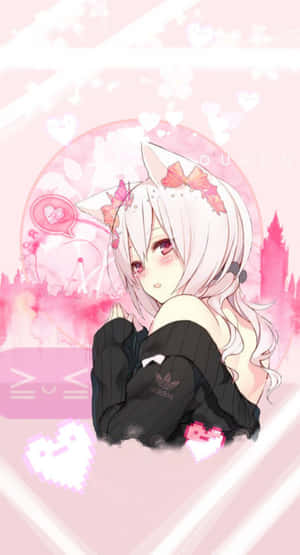 Imagini estetice anime roz — Roz anime estetic Fundal