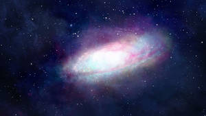 Fond de ecran uimitor și estetic cu galaxie, stele și nebuloasă spațială.