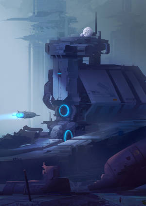 Fond de ecran previzualizare viitor, stație, sci-fi, fantastic, artă — OnePlus Pad Fundal