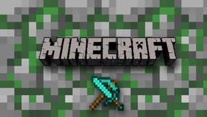Minecraft Text Logo And Sword Pickaxe wallpaper