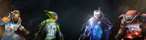 Wallpaper Anthem HD fantastic, cu design artistic și unic al costumului javelin — 3840x1080 Fundal