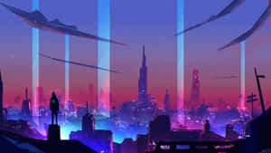 Fundal Oraș Neon — Oraș neon Fundal