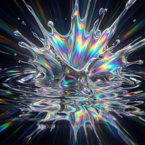 O explozie holografică futuristă, iridescentă, cu culori schimbătoare. — Galaxy Watch Fundal