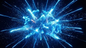 Explozie abstractă de lumină neon albastră — Albastru neon Fundal