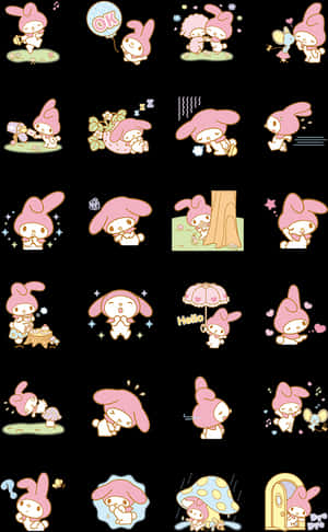 Sticker Line My Melody, Descărcare HD PNG — Maro estetic GIF Fundal