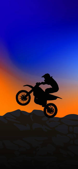 Silueta dirt bike artă wallpaper — iPhone 13 Pro Fundal