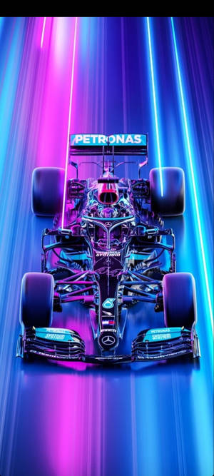 F1 iPhone AMG Petronas Neon Road — iPhone 15 Fundal