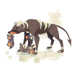 Familie Drăguță de Houndoom — GIF de gaming Fundal