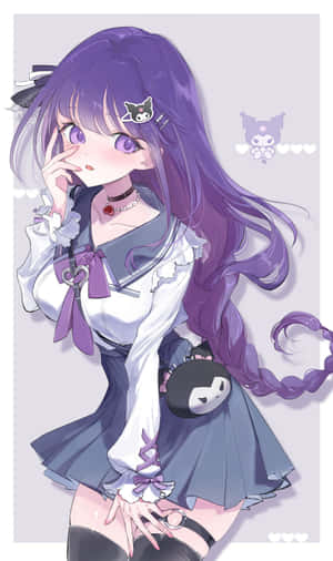 Fanart encantator Kuromi în culori vibrante — Huawei Pura X Fundal