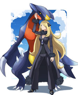 Fond de ecran Fanart Garchomp și Cynthia — Galaxy Z Fold 5 Fundal