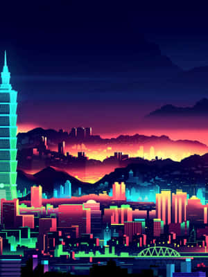 Fundal Oraș Neon — Oraș neon Fundal