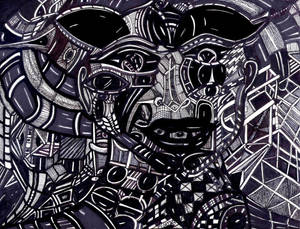 Față abstractă trippy întunecată