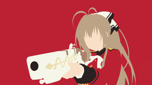 Fată Anime cu Armă Anime Minimalist