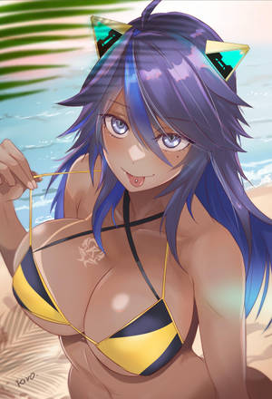 Fată Vtuber Bronzată în Bikini — Xiaomi Pad 8 Pro Fundal