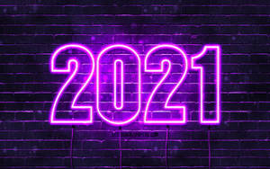 Felicitare Neon Mov La Mulți Ani 2021 — Mov neon Fundal