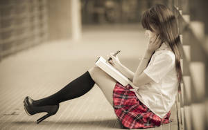 Female Student Studying 2560x1600 — 2560x1080 Fundal