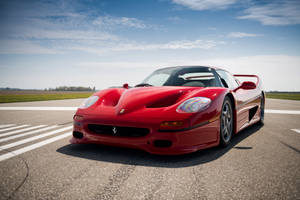 Ferrari F50 roșu pe marcaj pietonal wallpaper.