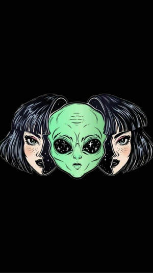 Fetita Alienă Estetică Trippy — Trippy estetică Fundal