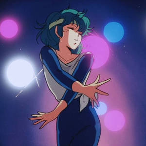 Fetita Anime Dansând în Estetică Retro Anime