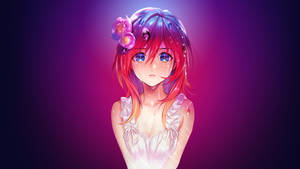 Fetita anime roșcată plângând — Kawaii anime Fundal