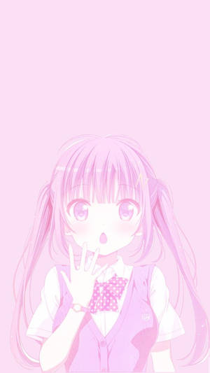 Fetita de scoala anime kawaii in roz — Kawaii anime Fundal