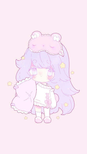 Anime Estetic Roz Pastel — Anime drăguță fată Fundal