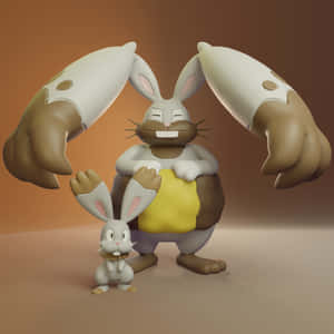 Figurine Diggersby și Bunnelby — Pokemon drăguț Fundal